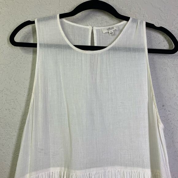 WILFRED ARITZIA Dress Small Scoop Neck Sleeveless Drop Waist Cotton Midi Pockets - Picture 4 of 13